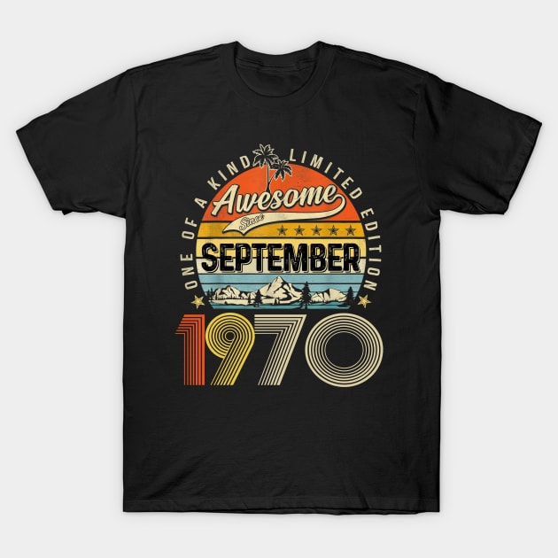 Awesome Since September 1970 Vintage 53rd Birthday T-Shirt by Ripke Jesus